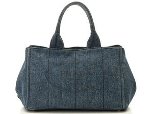 Prada Canapa Tote Bag Denim Blue